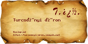 Turcsányi Áron névjegykártya